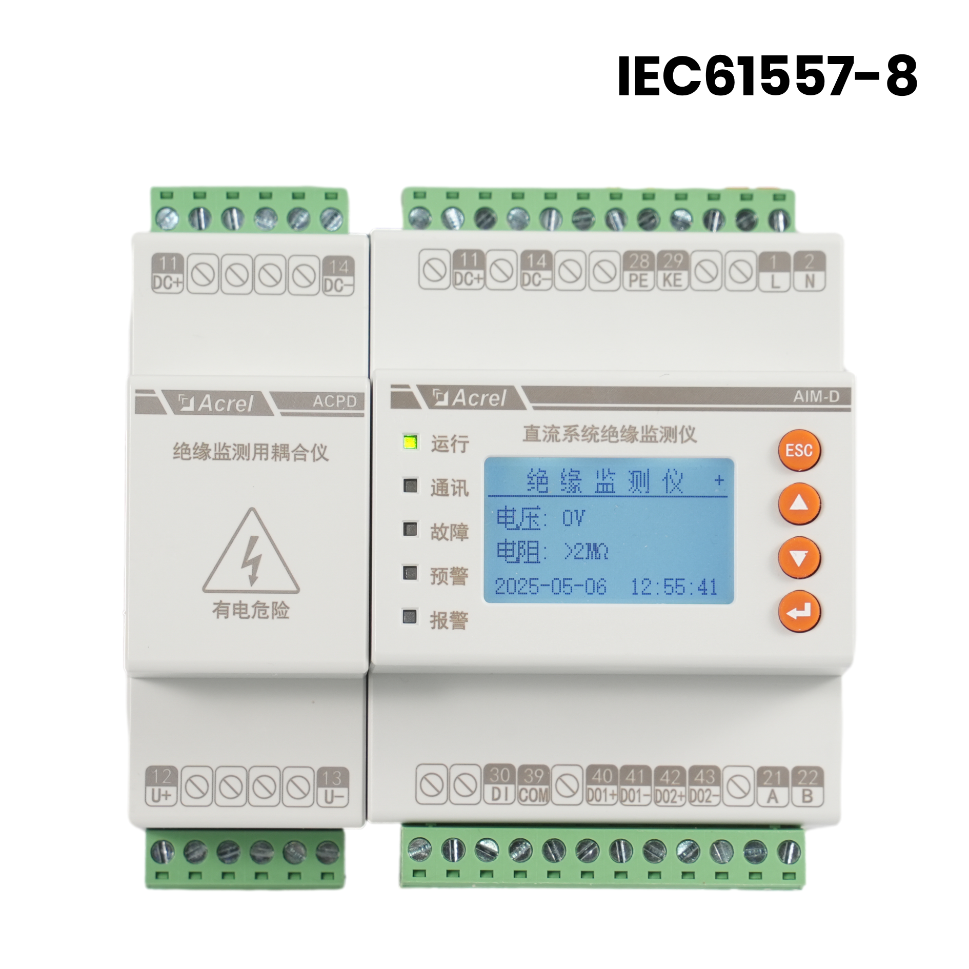 AIM-D500-CA DC Din -kiskon eristyksen valvontalaite IMD ja IEC61557-8